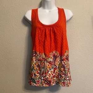 Anthropologie Akemi + Kin floral multicolor top back tie XS